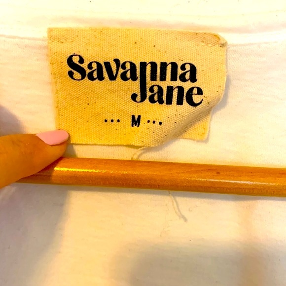 SAVANNA JANE hand embroidered T-shirt | Size M | 100% cotton - Picture 4 of 8